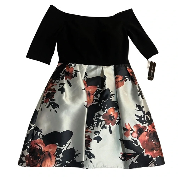 🖤New Betsy & Adam black & floral off shoulder dress🖤 - Picture 2 of 9